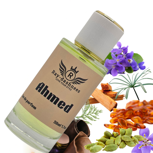 Ahmed by Ray-Dashnees, inspired by Santal 33, unisex luxury fragrance, 50ml elegant and long-lasting perfume