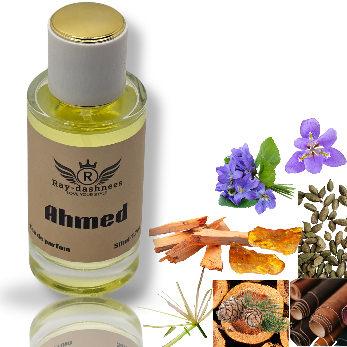 Ahmed by Ray-Dashnees, inspired by Santal 33, unisex luxury fragrance, 50ml elegant and long-lasting perfume