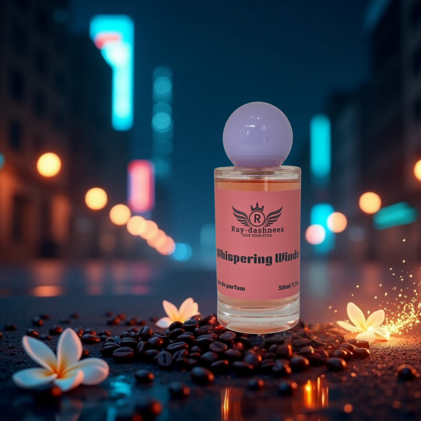50ml Whispering Winds perfume by Ray-Dashnees, Black Opium dupe for women, chic, sweet and long-lasting perfume under $50
