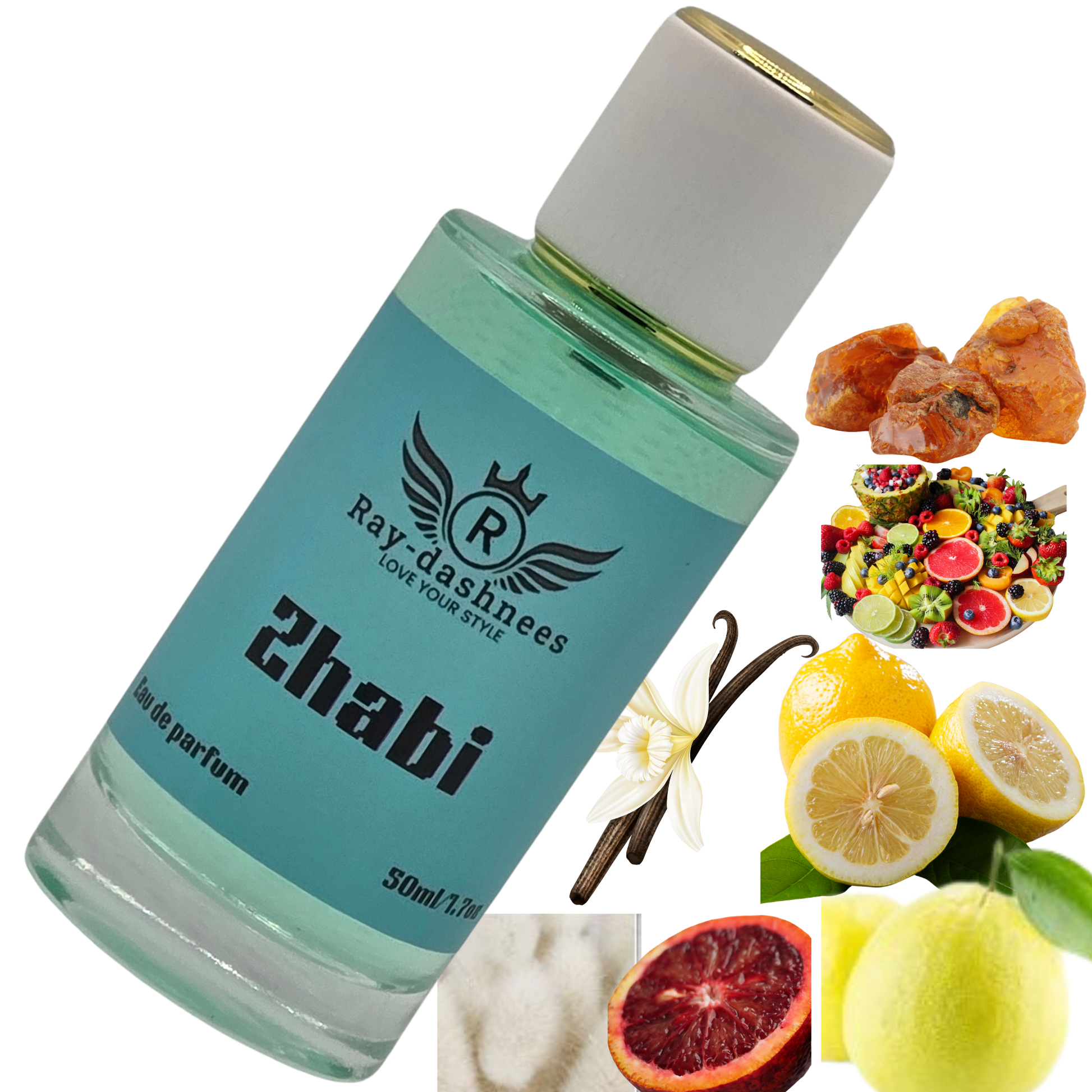 Zhabi by Ray-Dashnees, 50ml unisex perfume inspired by Erba Pura, fresh and luxurious long-lasting scent
