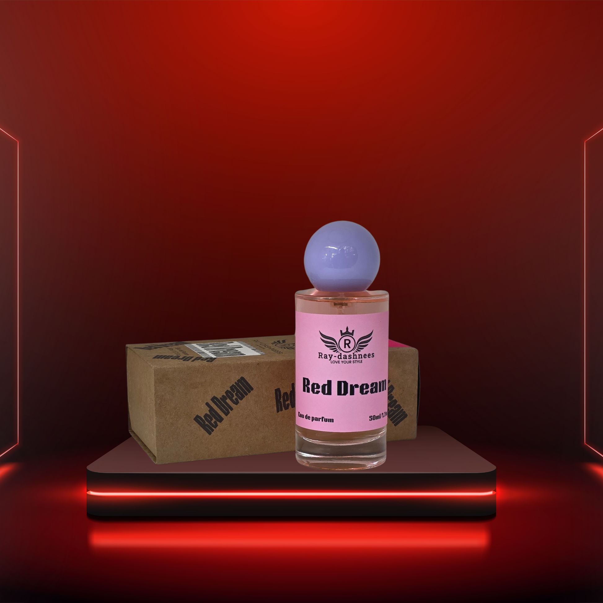 Red Dream by Ray-Dashnees, 50ml Eau de Parfum for women, Valentino Born in Roma inspired, bold and classy