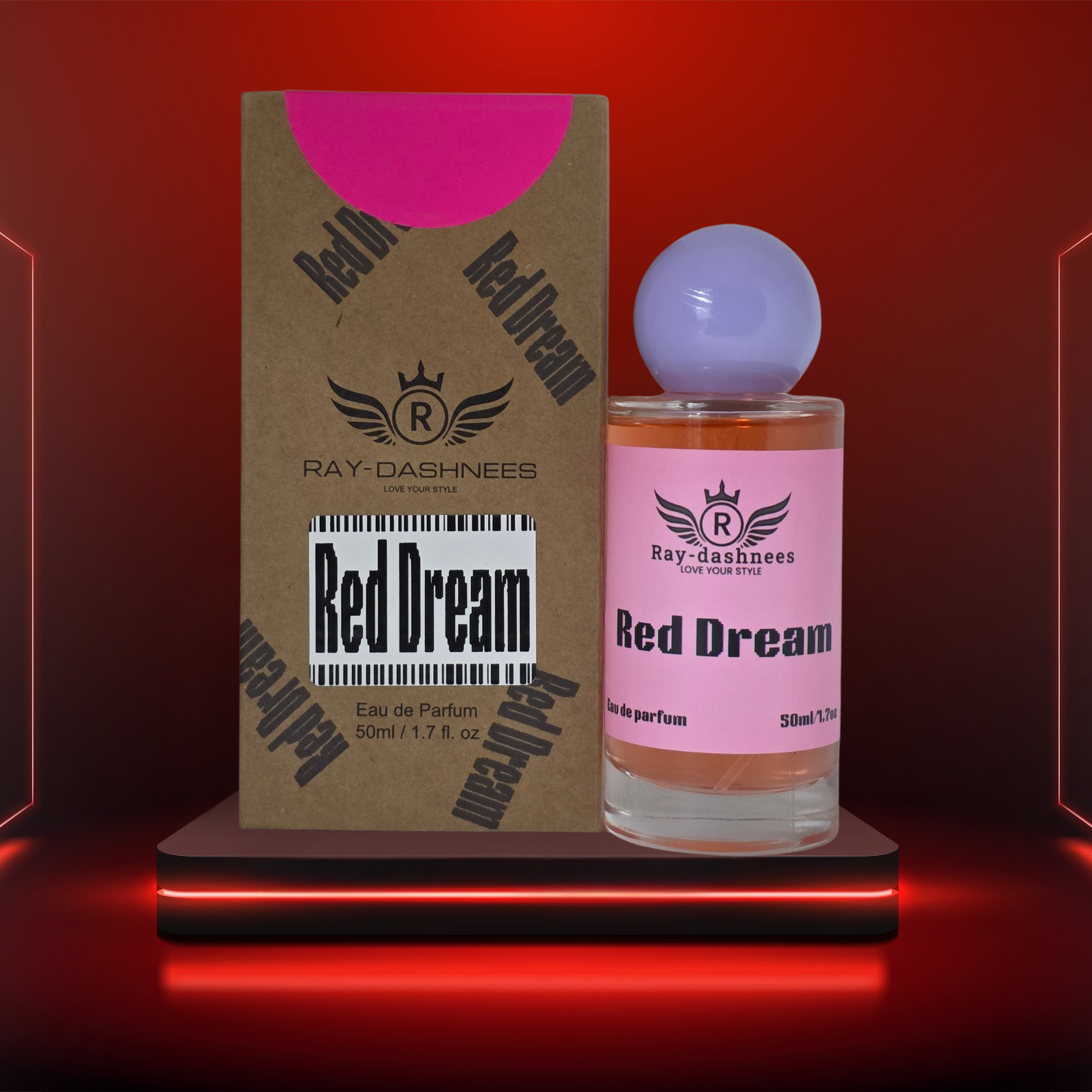 Red Dream by Ray-Dashnees, 50ml Eau de Parfum for women, Valentino Born in Roma inspired, bold and classy
