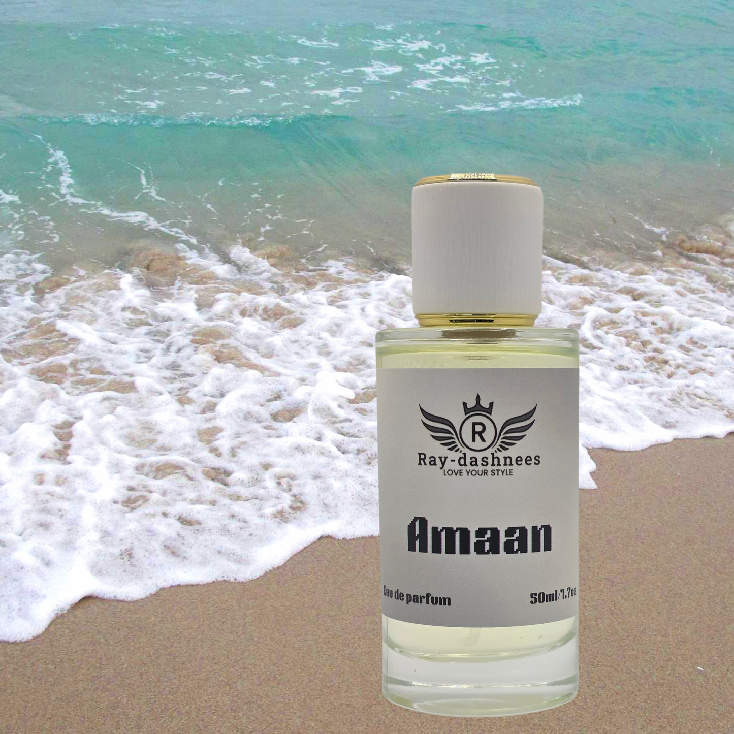 Men’s Amaan 50ml by Ray-Dashnees, premium Creed Aventus dupe, luxury masculine fragrance, bold and lasting