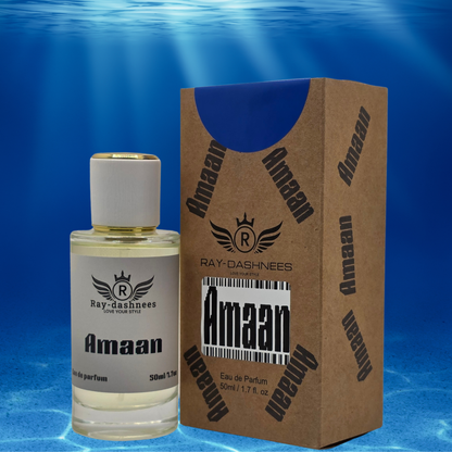 Amaan by Ray-Dashnees, 50ml men’s perfume, Creed Aventus inspired, elegant, fresh and confident scent
