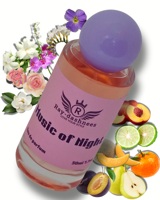 Ray-dashnees Music of Night 50ml women’s Eau de Parfum inspired by Dior J’adore – timeless, elegant, luxury scent.