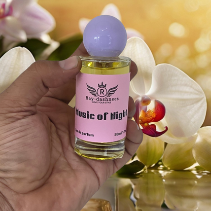 Ray-Dashnees Music of Night 50ml women’s Eau de Parfum inspired by Dior J’adore – timeless, elegant, luxury scent .