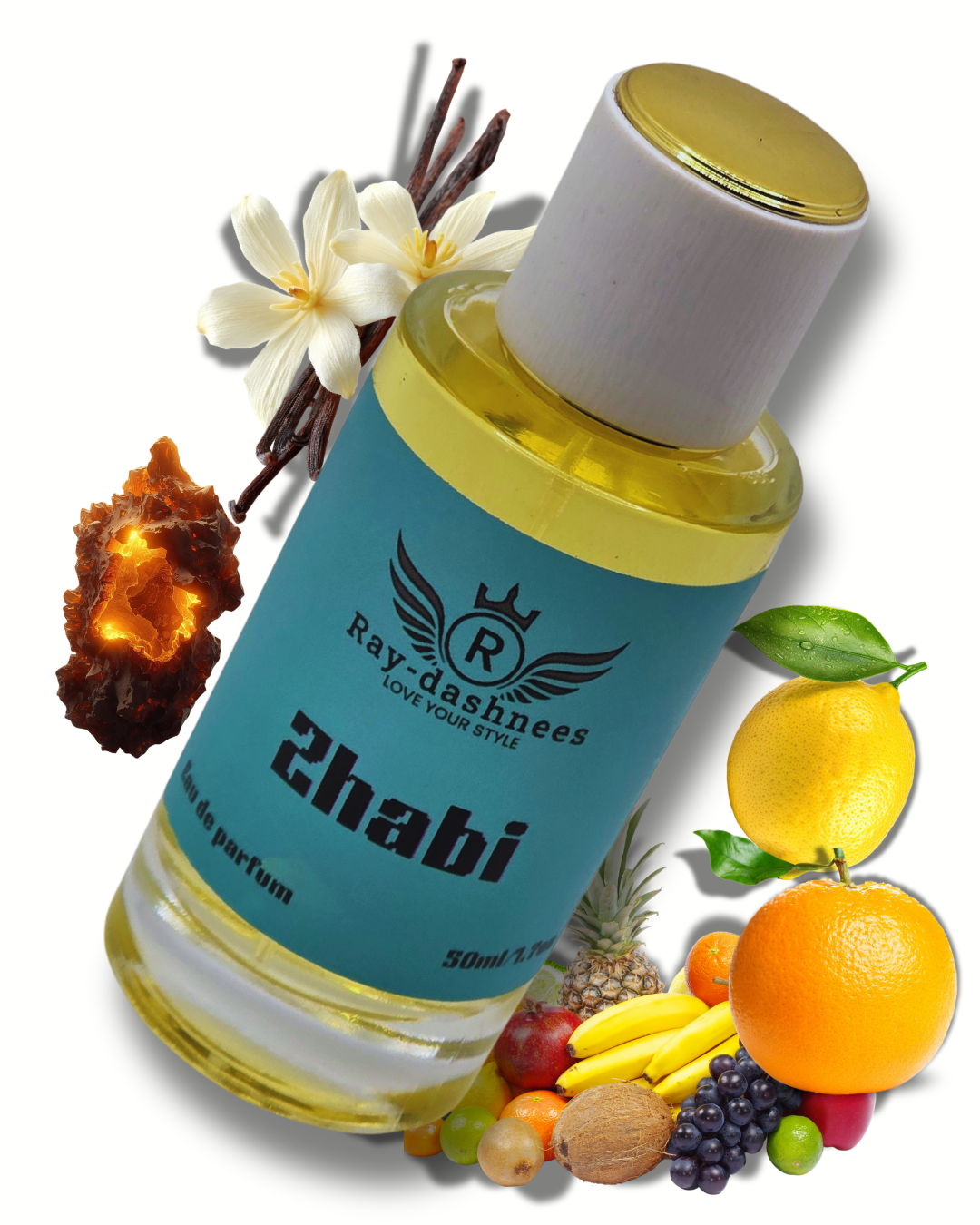 Zhabi by Ray-dashnees, 50ml unisex perfume inspired by Erba Pura, fresh and luxurious long-lasting scent