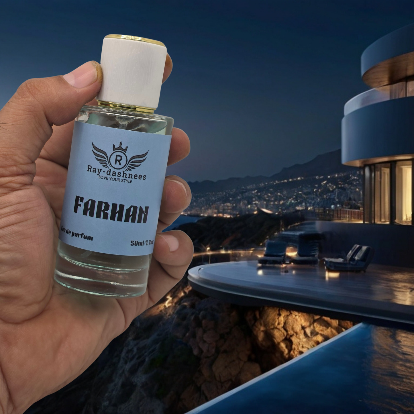 Farhan men’s perfume 50ml by Ray-Dashnees, Bleu de Chanel Parfum inspiration – elegant citrus scent, long-lasting 