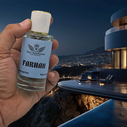 Farhan men’s perfume 50ml by Ray-Dashnees, Bleu de Chanel Parfum inspiration – elegant citrus scent, long-lasting 