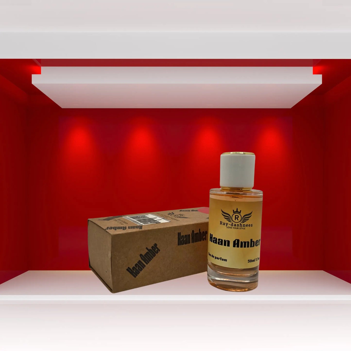 Haan Amber 50ml by Ray-Dashnees, unisex Eau de Parfum inspired by Baccarat Rouge 540, bold and classy