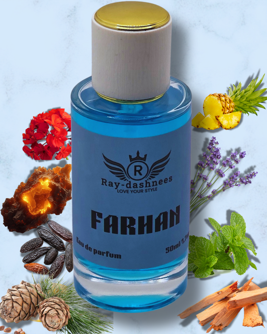 FARHAN by Ray-dashnees 50ml men’s perfume inspired by Bleu de Chanel Parfum – elegant luxury fragrance