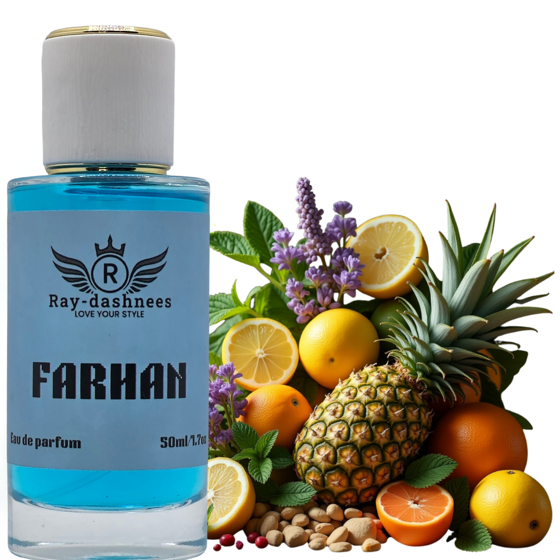 Farhan by Ray-Dashnees 50ml men’s perfume inspired by Bleu de Chanel Parfum – elegant luxury fragrance
